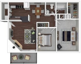 Two Bedroom One Bath 0903 floor plan